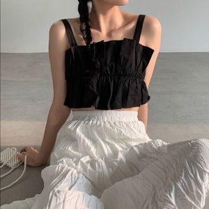 Ruffled Cropped Camisole Top